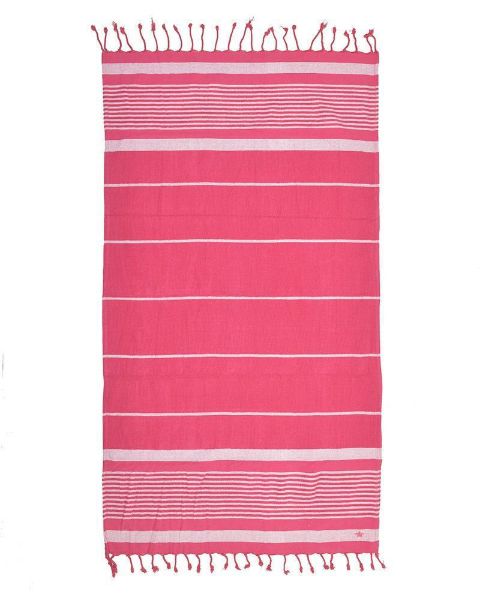 Εικόνα της Inart Ble Πετσέτα Θαλάσσης Παρεό με Κρόσσια Φούξια 170x90εκ. 5-46-807-0098