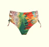 Εικόνα της Apple εμπριμέ μαγιό σλιπ ψηλόμεσο με πλαϊνά ανοίγματα.