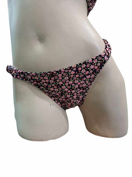 Εικόνα της Apple μαύρο εμπριμέ μαγίο slip με στενό πλαϊνό.