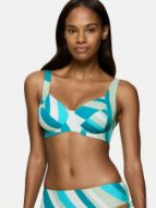 Εικόνα της Triumph Summer Mix & Match W Λευκό/Φυστικί/Πετρόλ Μαγιό Top Με Μπανέλες.