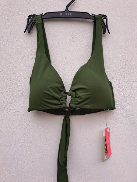 Εικόνα της Blu4u Χακί Bikini Top Χωρίς Μπανέλες Cup D.