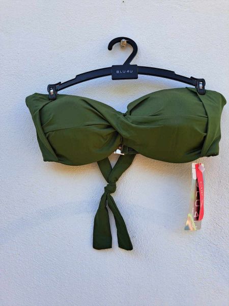 Εικόνα της Blu4u Χακί Bikini Top Δετό Στο Λαιμό Cup D.