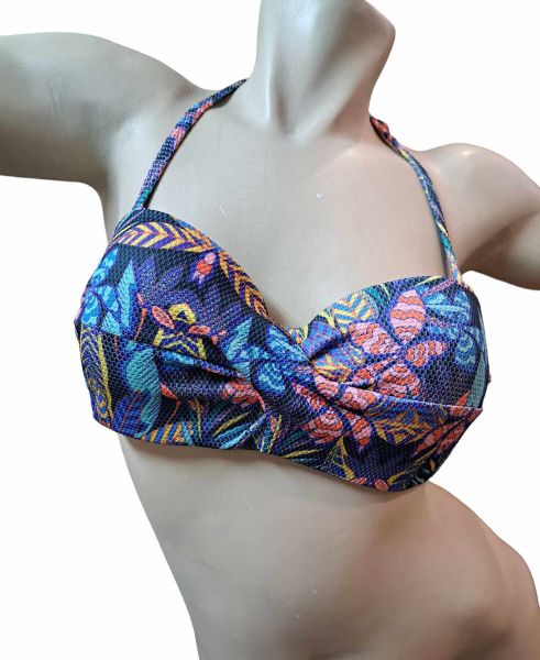 Εικόνα της Apple Μπλε εμπριμέ μαγίο strapless.