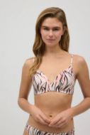 Εικόνα της Ysabel Mora Εκρού Εμπριμέ Bikini Top.