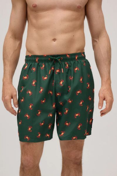 Εικόνα της Ysabel Mora Σκούρο Πράσινο Ανδρικό Μαγιό Με Καβούρια.