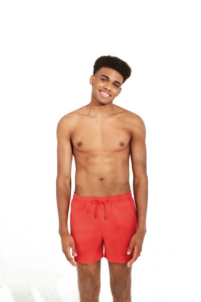 Εικόνα της Ysabel Mora κοραλί ανδρικό μαγιό σορτς.