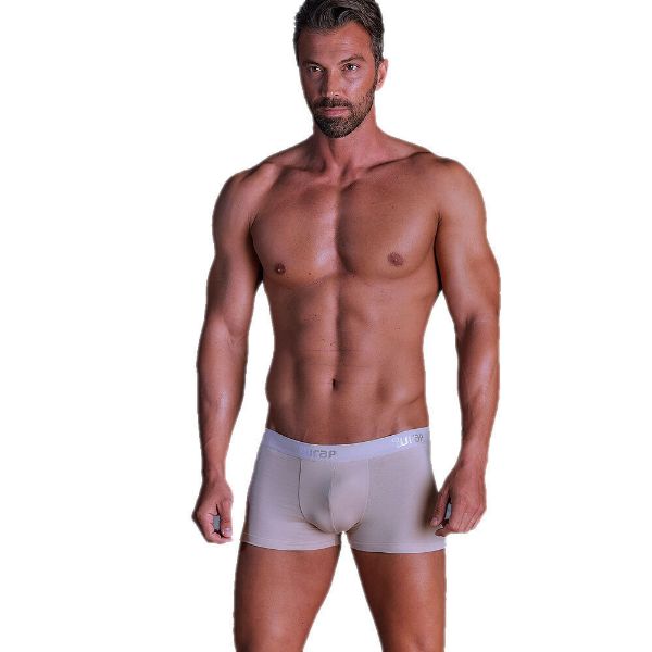 Εικόνα της 2 Pack Wrap Boxer Ανδρικά Μπεζ Με Εξωτερικό Λάστιχο.