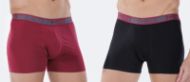 Εικόνα της 2Pack Mei Ανδρικά Boxer Βαμβακερά Μαύρο/Βυσσινί
