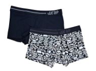 Εικόνα της 2 Pack Wrap Boxer Μαύρα Εμπριμέ & Μονόχρωμο.