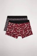 Εικόνα της 2Pack Ysabel Mora Boxer Ανδρικά Ανθρακί/Μπορντό Εμπριμέ.