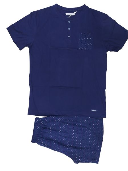 Εικόνα της Noidinotte μπλε πουά ανδρική πιτζάμα.