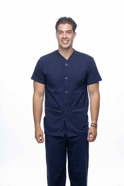 Εικόνα της Galaxy Βαμβακερή Μπλε Κουμπωτή Ανδρική Πιτζάμα.