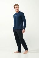 Εικόνα της Vamp Χειμερινή Ανδρική Μπλούζα Πιτζάμας Βαμβακερή Μπλε Σκουρο 21731