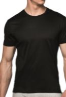 Εικόνα της Ider Μαύρη ανδρική φανέλα λαιμόκοψη από 100% βαμβάκι με κοντό μανίκι, χωρίς πλαϊνές ραφές.