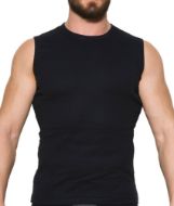 Εικόνα της Apple Boxer 0310362 Ανδρική Φανέλα Αμάνικη σε Μαύρο Χρώμα