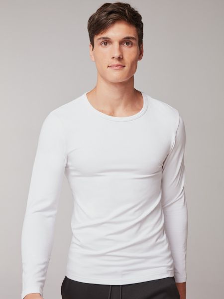 Εικόνα της Gisela Eko Thermal Λευκή ανδρική ισοθερμική φανέλα με μακρύ μανίκι.