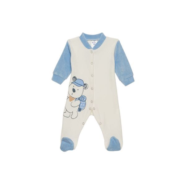 Εικόνα της Pretty Baby Βρεφικό Φορμάκι Βελουτέ Κρεμ 52021