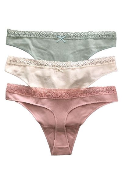 Εικόνα της IDER Βαμβακερά Γυναικεία String 3Pack με Δαντέλα ΕΚΡΟΥ-ΦΥΣΤΙΚΙ-ΣΑΠΙΟ ΜΗΛΟ 3079-1-3P