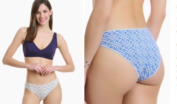 Εικόνα της 2Pack Walk Slip Bamboo Σιέλ/Εκρού Με Σχέδια.