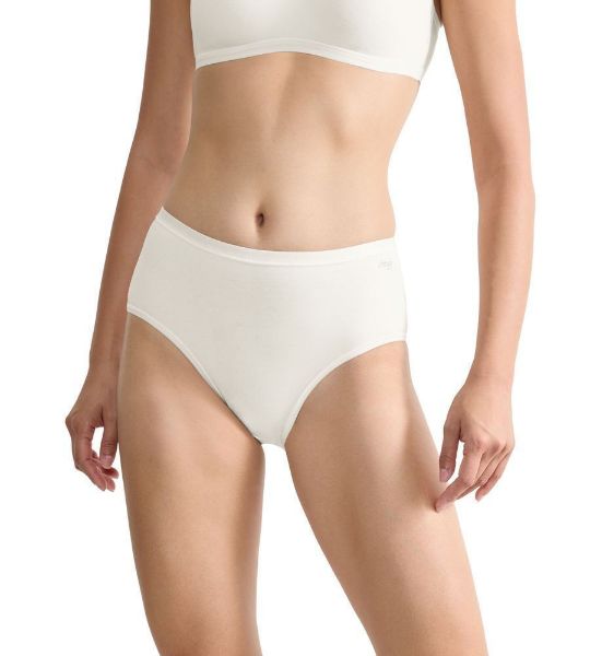 Εικόνα της Sloggi Βαμβακερά Γυναικεία Slip Midi 3Pack Λευκό 10222325-00GZ