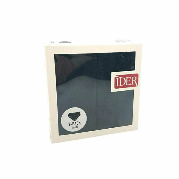 Εικόνα της IDER 3071-2P Βαμβακερά Γυναικεία Slip 2Pack με Δαντέλα Μαύρα