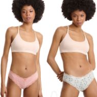 Εικόνα της Walk Γυναικεία Brazil 2Pack με Δαντέλα Pink/Mint W2014-58