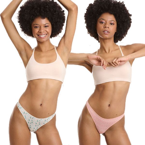 Εικόνα της Walk Γυναικεία String 2Pack Ecru/Pink W2013-57