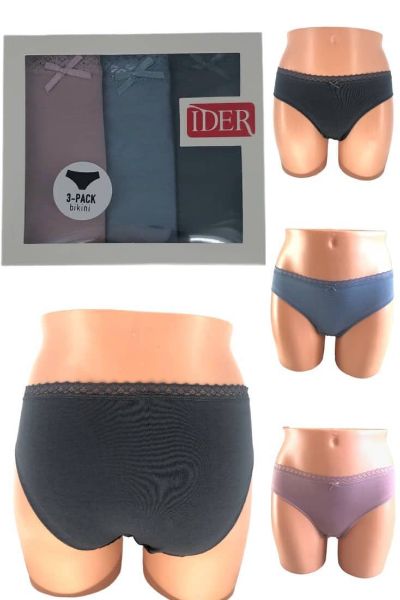 Εικόνα της 3Pack Ider Βαμβακερά Slip Σάπιο Μήλο/Jean/Ανθρακί.