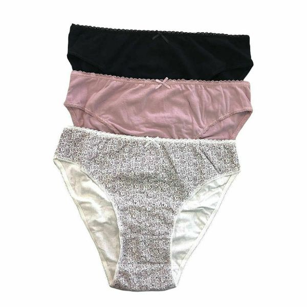 Εικόνα της IDER Βαμβακερά Γυναικεία Slip 3Pack Floral/Black/Dusty Pink 3074-3P2201