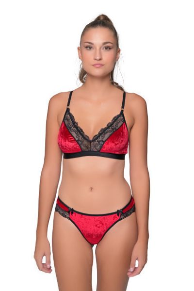 Εικόνα της Milena by Paris Γυναικείο Slip με Δαντέλα Ρουμπινί 008445-Ρουμπινί