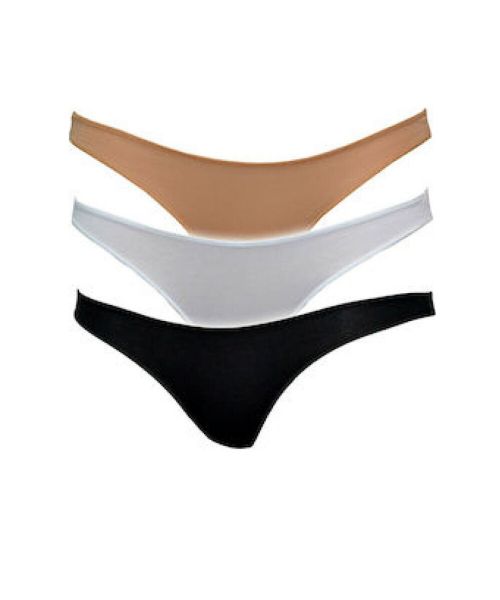 Εικόνα της 3 Pack Apple Βαμβακερά String Λευκό/Μαύρο/Μπεζ.