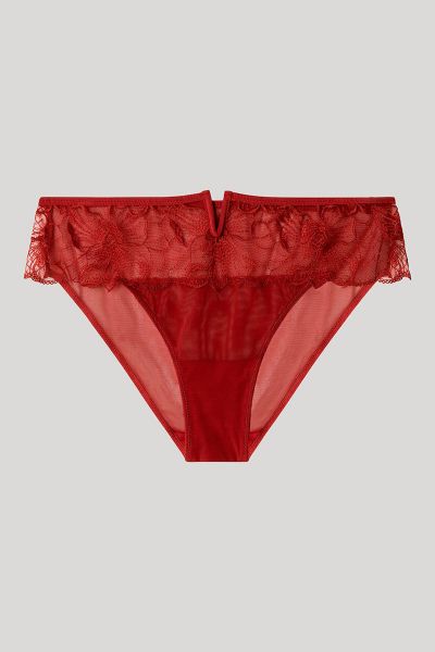 Εικόνα της Gisela Σκούρο Κόκκινο Slip Με Δαντέλα & Τούλι.