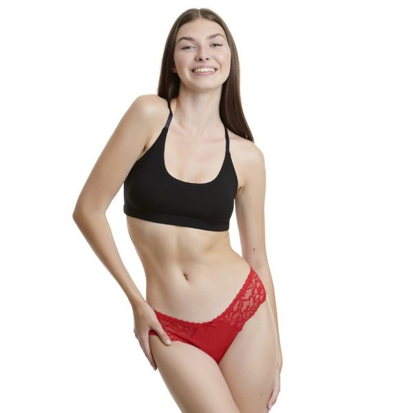 Εικόνα της Walk CHR-15 Γυναικείο String με Δαντέλα Κόκκινο