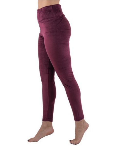 Εικόνα της Wrap Legging γυναικείο βελούδινο Burgundy.