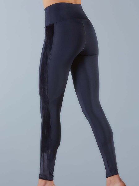 Εικόνα της Wrap Poly Velvet μπλε κολάν με βελούδινη φάσα.