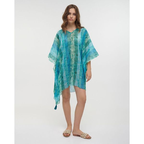 Εικόνα της BLE ΚΑΦΤΑΝΙ ΜΠΛΕ/ΠΡΑΣΙΝΟ ΜΕ ΚΟΧΥΛΙΑ ONE SIZE (100% COTTON)