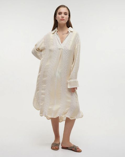 Εικόνα της Ble Resort Collection Γυναικείο Καφτάνι Παραλίας Μπεζ 5-41-346-0351