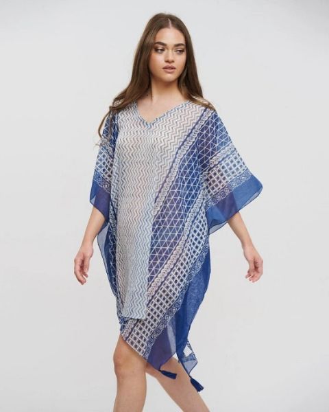 Εικόνα της BLE RESORT COLLECTION ΚΑΦΤΑΝΙ ΜΠΛΕ/ΛΕΥΚΟ ΜΕ ΣΧΕΔΙΑ ONE SIZE (100% COTTON) - 5-41-304-0091