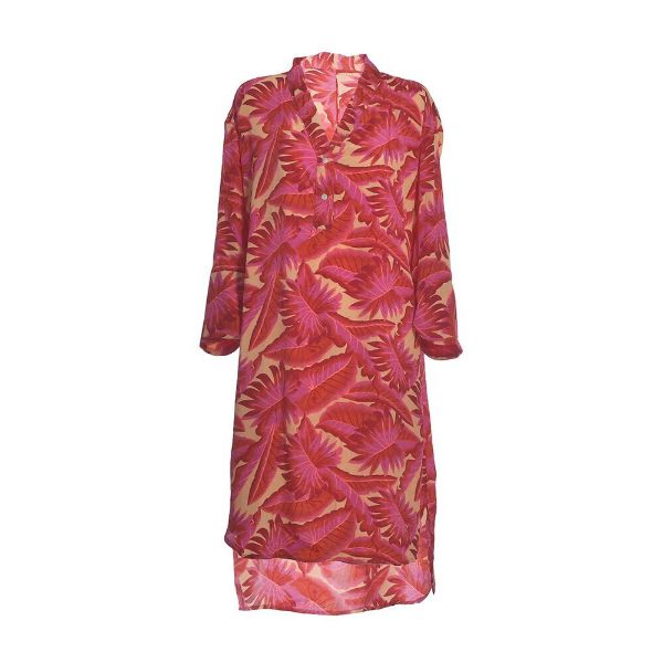 Εικόνα της Ble Resort Collection Φούξια Φλοράλ Μακριά Πουκαμίσα.