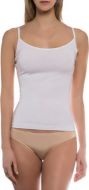 Εικόνα της Λευκό γυναικείο τοπ με λεπτή ράντα από 95% Bamboo - 5% Elastane.