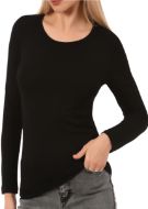 Εικόνα της Elite Μαύρο Μακρυμάνικο Γυναικείο Φανελάκι Cotton/ Modal.