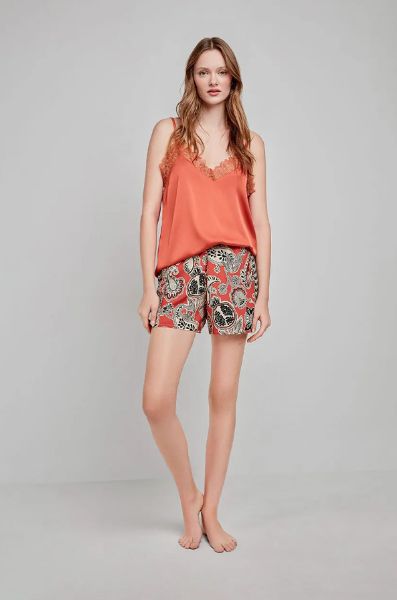 Εικόνα της Gisela Set Babydoll Κοραλί Top(Saten)/Εμπριμε Σορτς(Viscose).