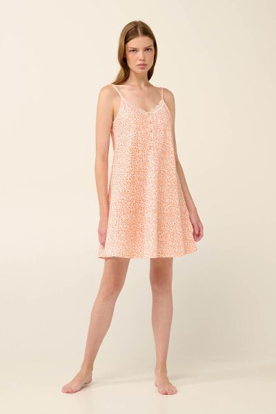 Εικόνα της Vamp Καλοκαιρινό Βαμβακερό Γυναικείο Νυχτικό Salmon 22226
