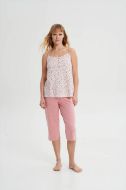 Εικόνα της Vamp Καλοκαιρινή Γυναικεία Βαμβακερή Μπλούζα Πιτζάμας Pink Gray 70067