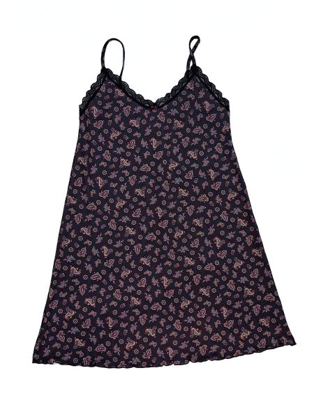 Εικόνα της Elite μαύρο λαχούρι νυχτικό με ρυθμιζόμενες ράντες.