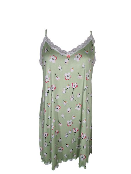 Εικόνα της Elite λαχανί φλοράλ νυχτικό με ράντα.