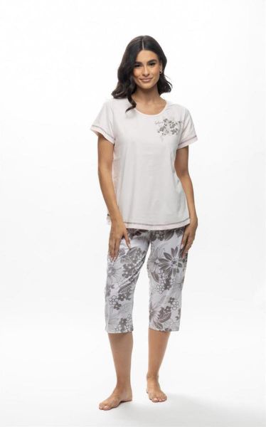 Εικόνα της Galaxy Καλοκαιρινό Γυναικείο Σετ Πιτζάμας Βαμβακερό Ροζ GA623-25-SMHL-M