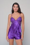 Εικόνα της Milena by Paris Χειμερινό Σατέν Babydoll Μωβ 004196