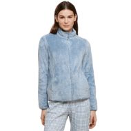 Εικόνα της Noidinotte Χειμερινή Γυναικεία Fleece Ρόμπα Μονόχρωμη, Σιέλ GE2683