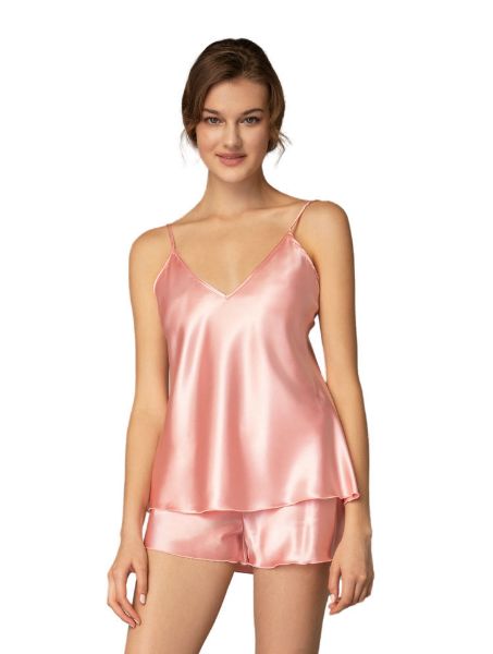 Εικόνα της Milena by Paris Καλοκαιρινό Σατέν Babydoll Σομόν 4176 004176